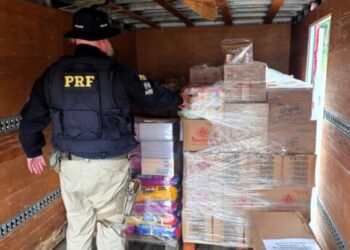 Empresa é flagrada novamente pela PRF transportando alimentos junto a produtos perigosos na BR-282, em Campos Novos