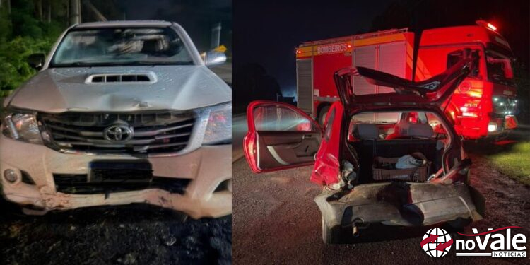 Colisão traseira entre dois veículos deixa mulher ferida na SC-355