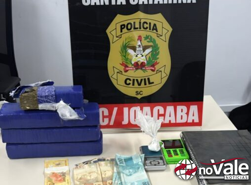 Polícia Civil prende homem por tráfico de drogas em borracharia usada como fachada em Joaçaba