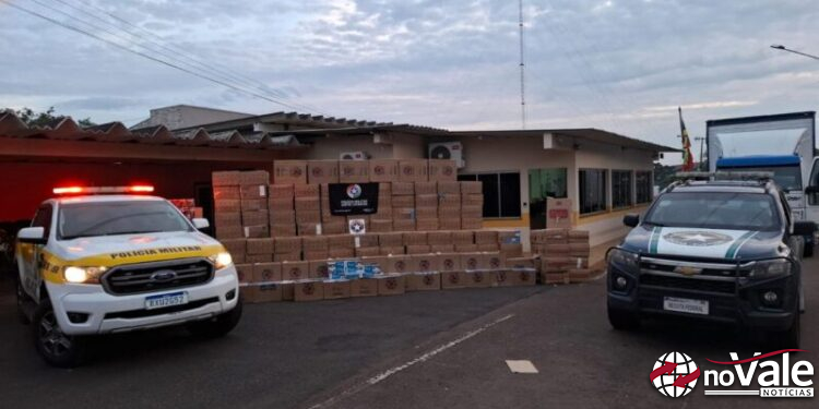 Operação na SC-155 apreende carga milionária de cigarros contrabandeados em Abelardo Luz