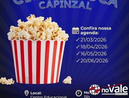 Prefeitura de Capinzal divulga agenda do Cine Pipoca para os próximos meses