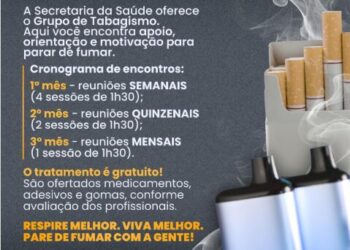 Saúde de Capinzal abre inscrições para Grupo de Tabagismo com tratamento gratuito e início em junho