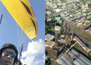 Adimilton Ferreira realiza novo voo de paramotor e registra Capinzal do alto