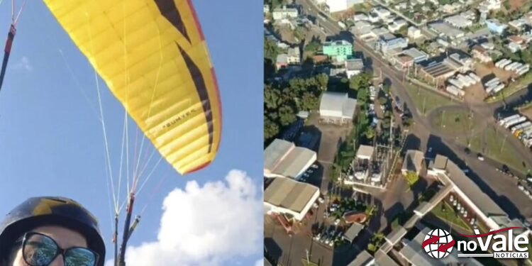 Adimilton Ferreira realiza novo voo de paramotor e registra Capinzal do alto