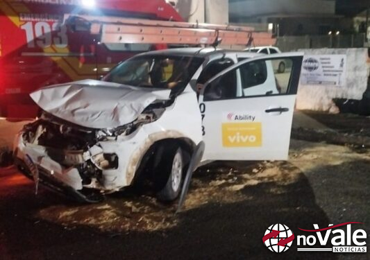 Homem é socorrido após colisão frontal em Campos Novos