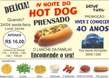 IV Noite do Hot Dog Prensado celebra os 40 anos da Escola Viver e Conhecer